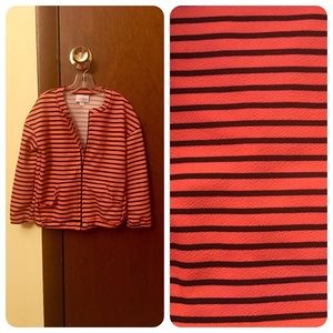 LuLaRoe Monroe Black & orange striped kid’s jacket